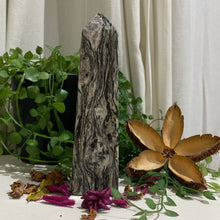 Load image into Gallery viewer, Black and White Zebra Jasper Crystal Tower Point Generator
