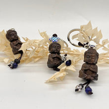 Load image into Gallery viewer, Wooden Buddha Key Ring / Key Chain Holder Beautiful item Length from ring to base 12cm