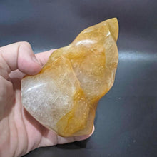 Load image into Gallery viewer, Golden Healer Flame Crystal Carving