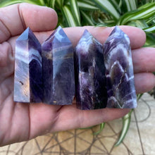 Load image into Gallery viewer, Chevron Amethyst Dream Amethyst Crystal Tower Point Generator