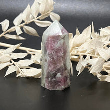 Load image into Gallery viewer, Plum Blossom Pink Tourmaline Crystal Tower Point Generator