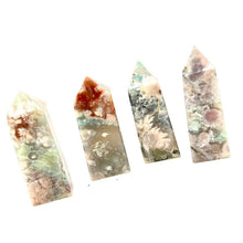 Load image into Gallery viewer, Green Flower Agate Crystal Tower Point Generator