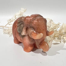 Load image into Gallery viewer, Orange Sandstone Elephant Crystal Carving