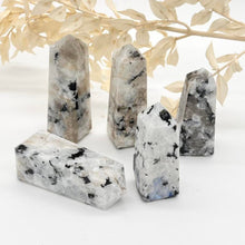 Load image into Gallery viewer, Rainbow Moonstone Crystal Tower Point Obelisk