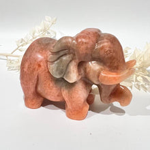 Load image into Gallery viewer, Orange Sandstone Elephant Crystal Carving