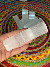 Load image into Gallery viewer, Selenite Crystal slice charging plate satin feldspar raw crystal
