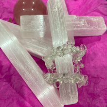Load image into Gallery viewer, Selenite 10cm length wand Raw Selenite