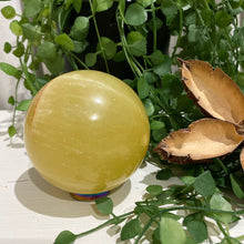 Load image into Gallery viewer, Lemon Calcite Crystal Sphere Metaphysical Healing