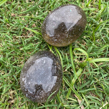 Load image into Gallery viewer, Lovely Smoky Rainbow Quartz Palm Stone Beautiful rainbows