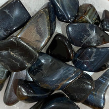 Load image into Gallery viewer, Hawks Eye π / Blue Tiger Eye Tumble-stone / Tumbled stone Crystal