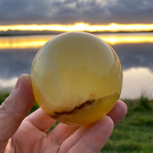 Load image into Gallery viewer, Lemon Calcite Crystal Sphere Metaphysical Healing