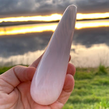 Load image into Gallery viewer, Mangano Calcite Crystal Wand for massage metaphysical healing chakras