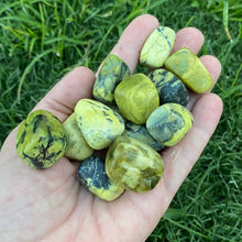 Load image into Gallery viewer, Yellow Serpentine Tumble-stone / tumbled stone