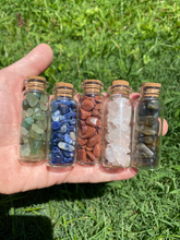 Load image into Gallery viewer, Goldstone Crystal Chips in a bottle.