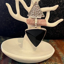 Load image into Gallery viewer, Gemstone Aust. Black Tourmaline and Natural Pink Tourmaline 925 Sterling Silver Pendant