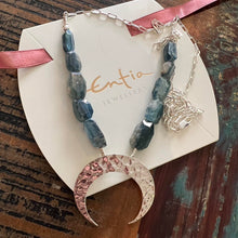 Load image into Gallery viewer, New Moon Australian Kyanite 925 Sterling Silver Necklace Designed by Entia Jewellery