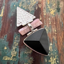 Load image into Gallery viewer, Gemstone Aust. Black Tourmaline and Natural Pink Tourmaline 925 Sterling Silver Pendant