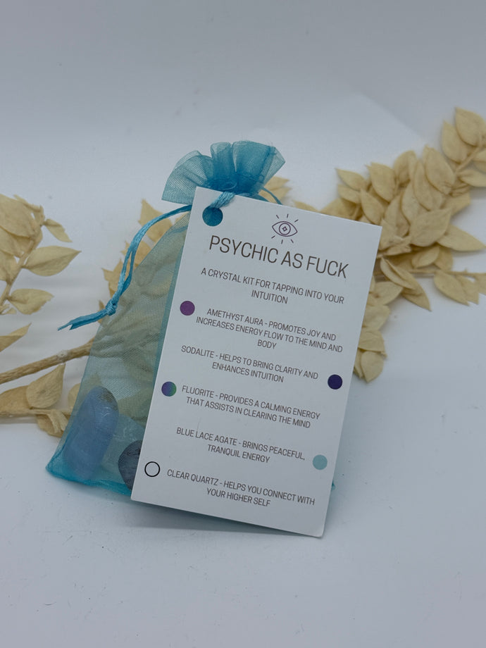 “PSYCHIC AS FUCK ” FIVE CRYSTAL SET