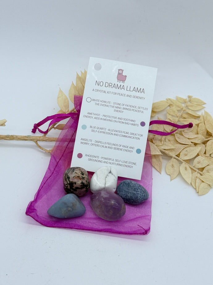 “NO DRAMA LLAMA” FIVE CRYSTAL SET