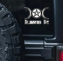 Load image into Gallery viewer, Vinyl Car / Window / Glass Sticker “ Blessed Be ” Size 8.5cm  x 12.7cm
