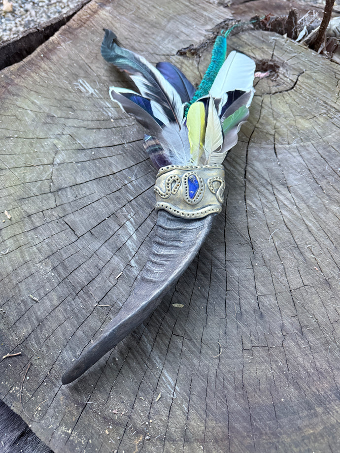 Handcrafted Ceremonial Smudge Wand - 
“Sacred Waters Guardian”