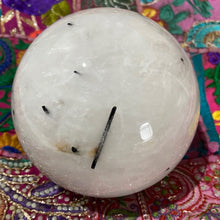 Load image into Gallery viewer, Black Tourmaline in Quartz Crystal Sphere Crystal Ball Gift
