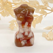 Load image into Gallery viewer, Flower Agate Goddess, Crystal Goddess, Divine Feminine, Flower Agate Carving Crystal Lady Body  Gift for her
