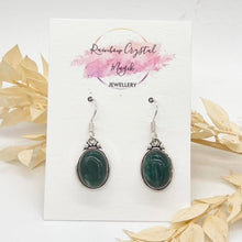 Load image into Gallery viewer, Modern Design Green Aventurine  Gemstone 925 Sterling Silver Jewellery  Drop Earrings Gift for Her
