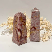 Load image into Gallery viewer, Strawberry Calcite  Crystal Tower Point Obelisk   Gift
