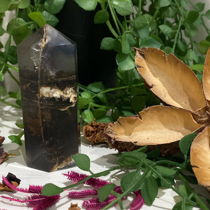 Black Fluorite Crystal Tower Point Generator