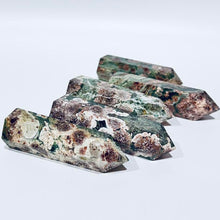 Load image into Gallery viewer, Green Flower Jasper Crystal Tower Point Generator
