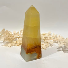 Load image into Gallery viewer, Lemon Calcite Crystal Tower Point Generator Obelisk
