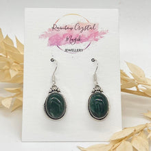 Load image into Gallery viewer, Modern Design Green Aventurine  Gemstone 925 Sterling Silver Jewellery  Drop Earrings Gift for Her

