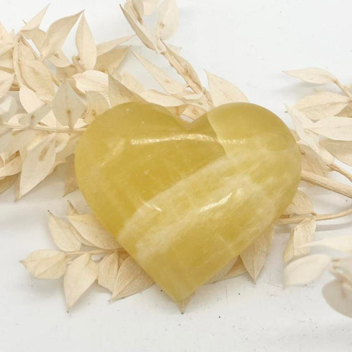 Lemon Calcite Heart Crystal Gift for Her