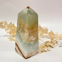 Load image into Gallery viewer, Caribbean Calcite Tower Point Generator Obelisk Gift For Her
