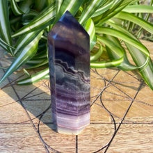 Load image into Gallery viewer, Purple / Blue Fluorite Crystal Tower Point Generator
