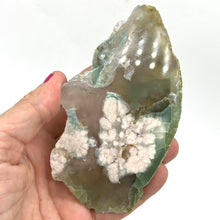 Load image into Gallery viewer, Green  Flower Agate Crystal Raw Slab
