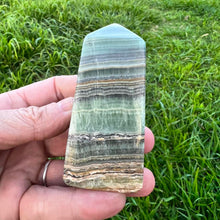 Load image into Gallery viewer, Green Banded Calcite Crystal Tower Metaphysical, Crystals, Healing, Stone
