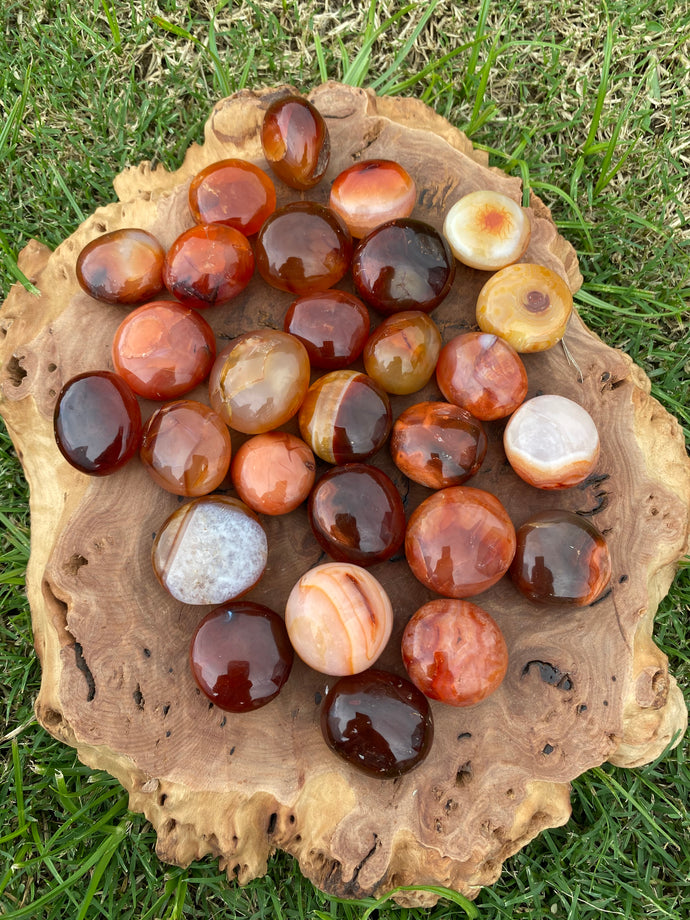 Carnelian large tumbled stone