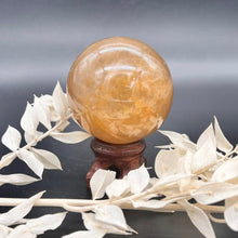 Load image into Gallery viewer, Golden Healer Crystal Sphere Crystal Ball
