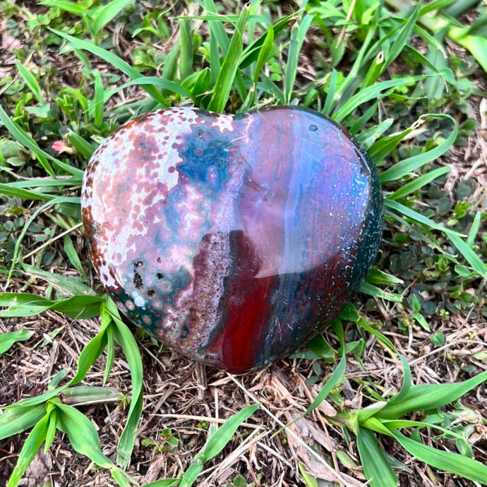 Ocean  Jasper Heart Crystal Gift for Her