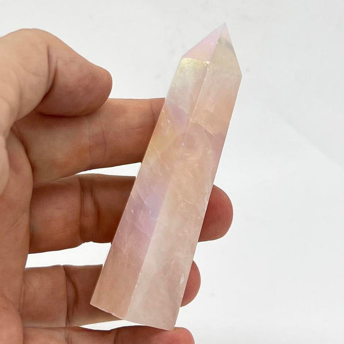 Angel Aura Rose Quartz Crystal Tower Point Generator