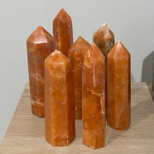 Load image into Gallery viewer, Orange Calcite Crystal Tower Point Generator
