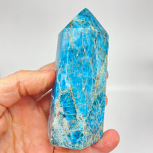 Load image into Gallery viewer, Apatite Crystal Tower Point Generator Blue Crystal
