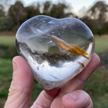 Load image into Gallery viewer, Quartz Heart Crystal With Hematite Inclusions Gift for Her
