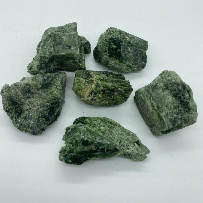 Diopside Raw Crystal Rock Chunk Green Crystal