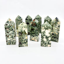 Load image into Gallery viewer, Rainforest Jasper Crystal Tower Rhyolite Point Generator

