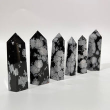 Load image into Gallery viewer, Snowflake Obsidian Crystal Tower Point Generator
