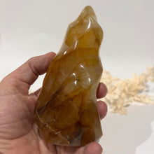 Load image into Gallery viewer, Golden Healer Flame Crystal Carving
