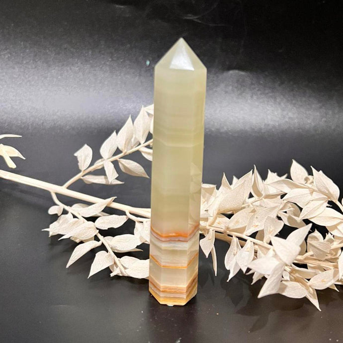 Green Banded Onyx Crystal Tower Point Generator